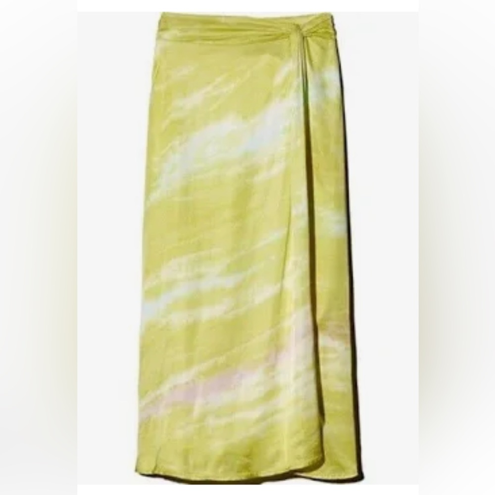 Young Fabulous & Broke Tie Dye Satin Midi Skirt NWT
